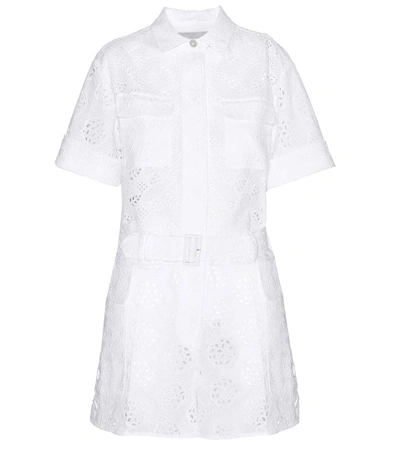 Shop Valentino Boderie Anglaise Playsuit In White