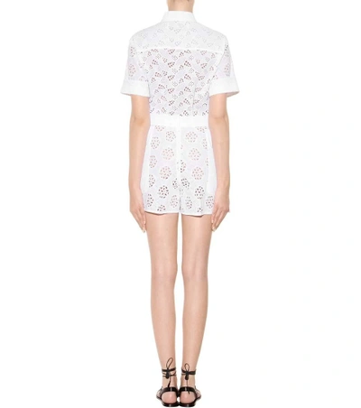 Shop Valentino Boderie Anglaise Playsuit In White