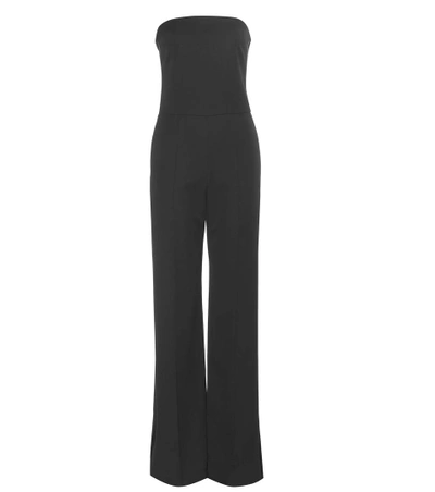 Stella Mccartney Malorie Strapless Wide-leg Wool Jumpsuit In Black