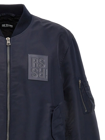 Shop Raf Simons Logo Patch Bomber Jacket Casual Jackets, Parka Blue