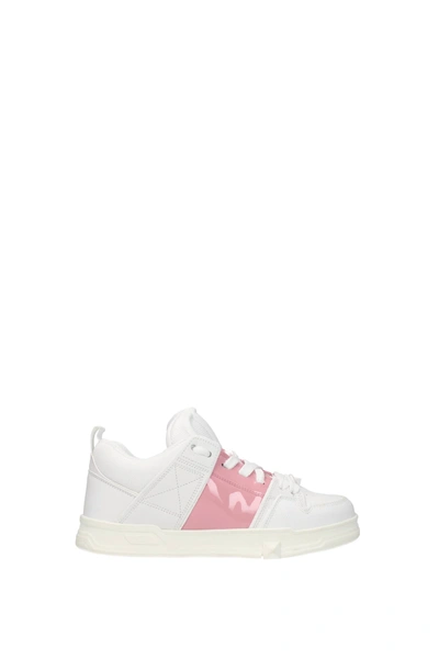 Shop Valentino Sneakers Leather White Pink