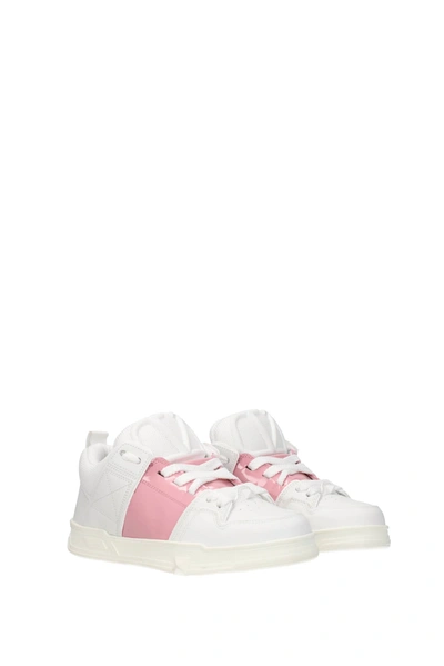 Valentino Garavani White & Pink Open Skate Sneakers In White/coral |  ModeSens
