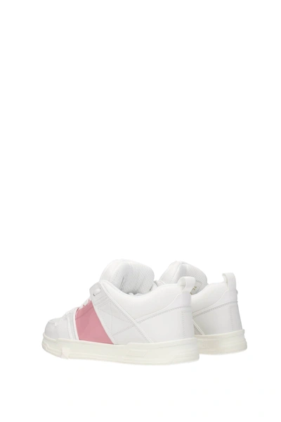 Shop Valentino Sneakers Leather White Pink