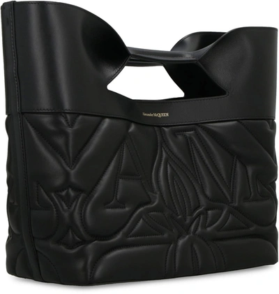 Shop Alexander Mcqueen The Bow Small Leather Handbag In Black