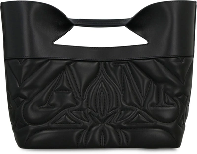 Shop Alexander Mcqueen The Bow Small Leather Handbag In Black
