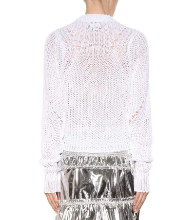 Shop Isabel Marant Zutti Linen-blend Sweater In White