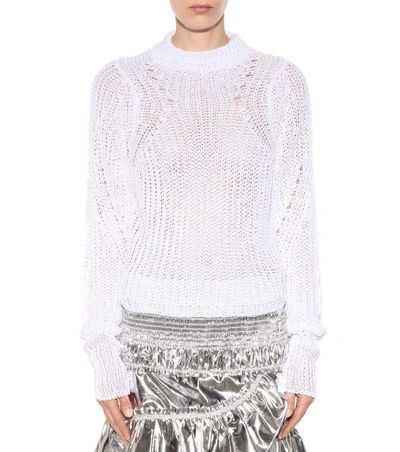 Shop Isabel Marant Zutti Linen-blend Sweater In White