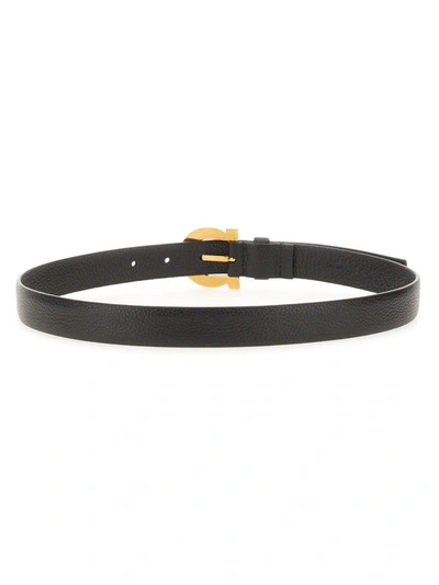 Shop Ferragamo Belt With Buckle Hooks In Black