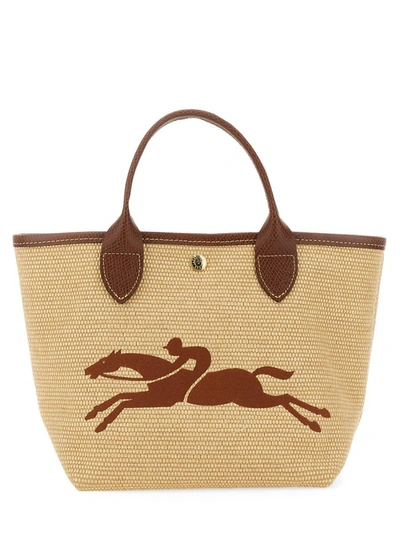 Shop Longchamp Le Panier Pliage Bag In Beige