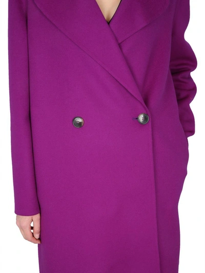 Shop Stella Mccartney Double-breasted Coat In Purple