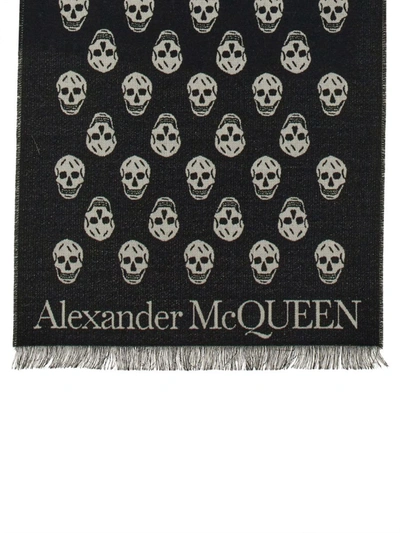 Shop Alexander Mcqueen Reversible Scarf With Skull In Multicolor