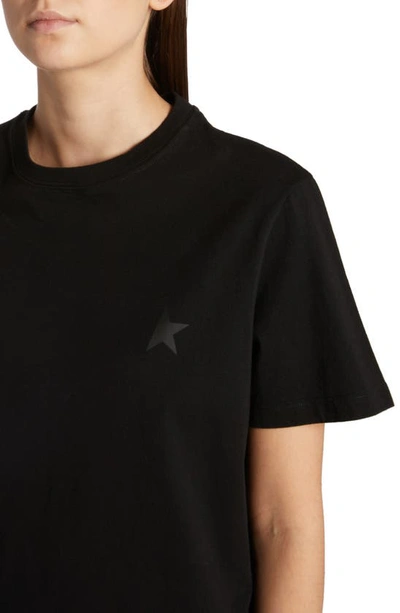 Golden Goose Cotton T-shirt With Iconic Frontal Star In Black