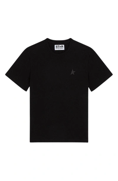 Golden Goose Cotton T-shirt With Iconic Frontal Star In Black
