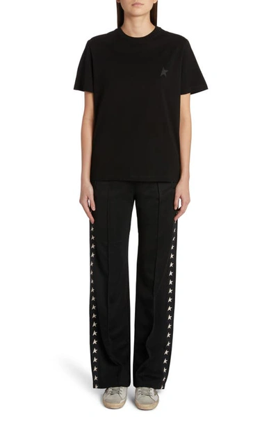 Golden Goose Cotton T-shirt With Iconic Frontal Star In Black