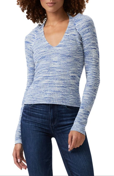 Shop Paige Kira Space Dye Halter Sweater In Ocean Breeze Multi
