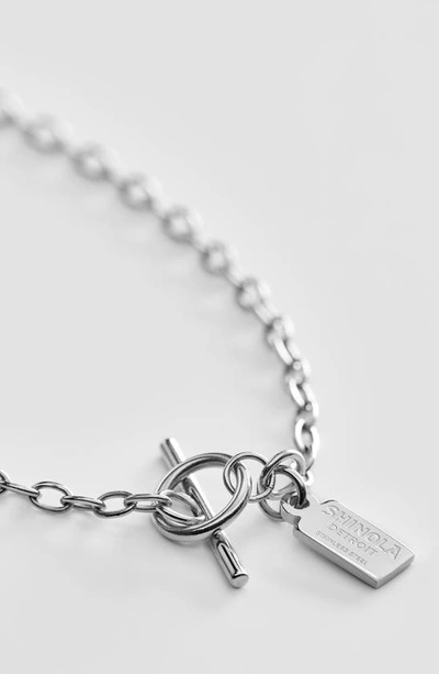 Shop Shinola Runwell Watch Pendant Necklace In White