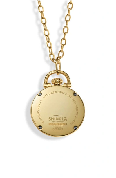 Shop Shinola Runwell Watch Pendant Necklace In Yellow Gold