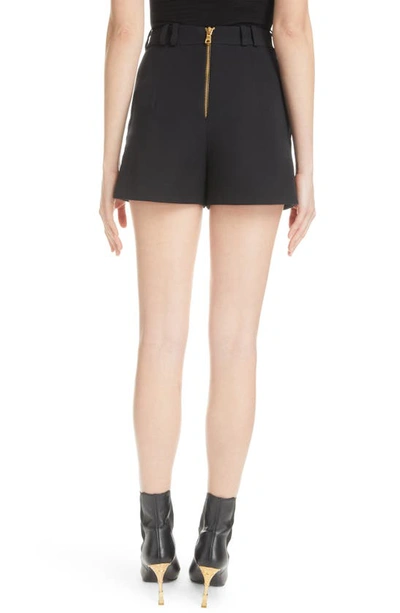 Shop Balmain 8-button Cotton Grain De Poudre Shorts In 0pa Black