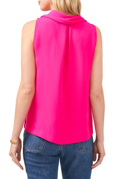 Shop Vince Camuto Cowl Neck Sleeveless Blouse In Hot Pink