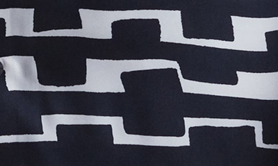 Shop Reiss Oakland Geo Print Short Sleeve Camp Shirt In Navy/ White