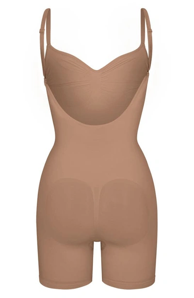 Skims Seamless Sculpt Strapless Mid Thigh Bodysuit In Sienna In Sienna