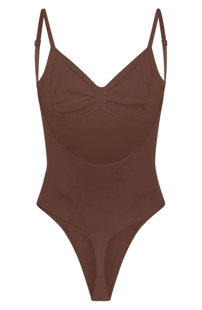 Skims Seamless Sculpt Fitted Stretch-woven Body in Brown