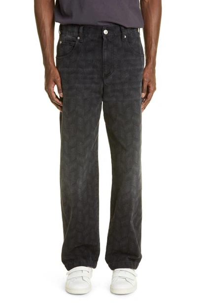 Isabel Marant Jorje Denim Straight Leg Jeans In Faded Black