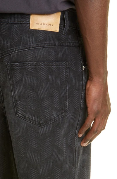Isabel Marant Jorje Denim Straight Leg Jeans In Faded Black