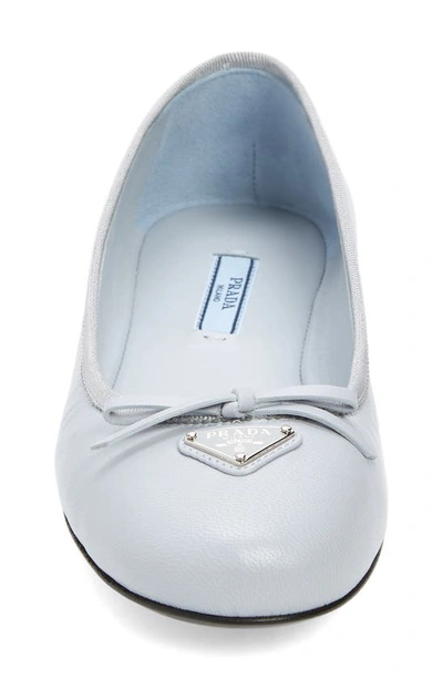 Shop Prada Logo Bow Ballerinaflat In White