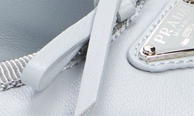 Shop Prada Logo Bow Ballerinaflat In White