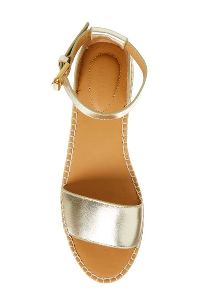 Shop See By Chloé Glyn Espadrille Platform Sandal In Light Gold