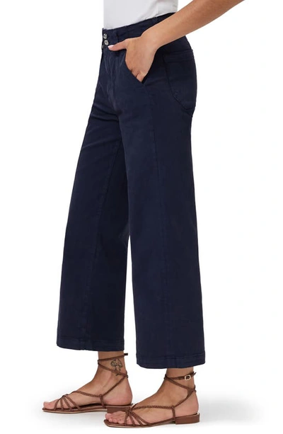 Shop Paige Brooklyn High Waist Crop Wide Leg Pants In Vintage Cosmic Navy