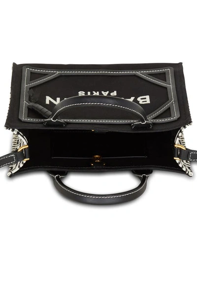 Balmain B-army Small Tote Bag In Ivory/ Black