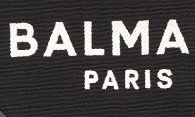 Shop Balmain Small B-army Monogram Shopper Tote In Ivory/ Black
