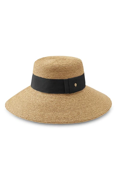 Shop Helen Kaminski Easton Raffia Sun Hat In Natural/ Black