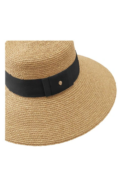 Shop Helen Kaminski Easton Raffia Sun Hat In Natural/ Black