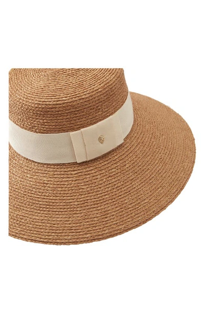 Shop Helen Kaminski Easton Raffia Sun Hat In Nougat/ Cream