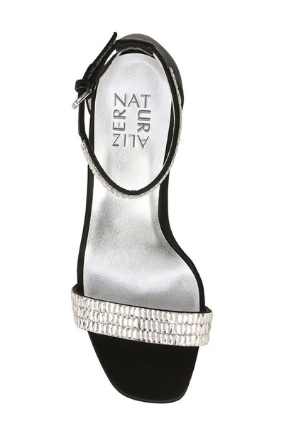 Shop Naturalizer Joy Sparkle Ankle Strap Sandal In Black Satin Fabric