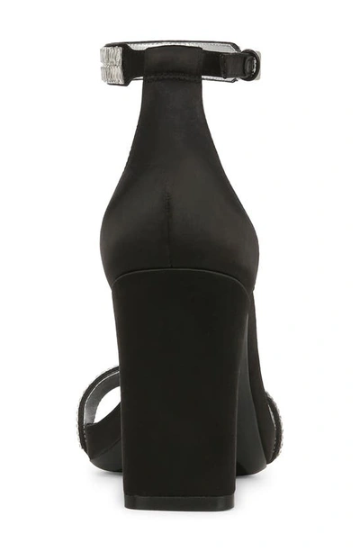Shop Naturalizer Joy Sparkle Ankle Strap Sandal In Black Satin Fabric