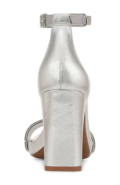Shop Naturalizer Joy Sparkle Ankle Strap Sandal In Silver Satin Synthetic