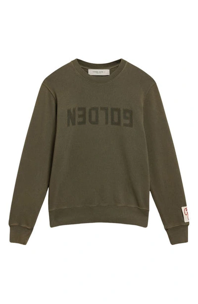 Shop Golden Goose Distressed Logo Graphic Sweatshirt In Anthracite