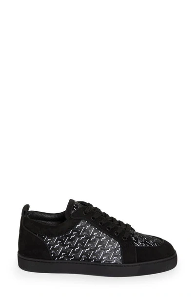 Shop Christian Louboutin Rantulow Orlato Mixed Media Sneaker In Black/ White