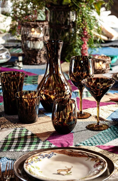Shop Juliska Puro Tortoiseshell Pattern Wine Glass In Brown