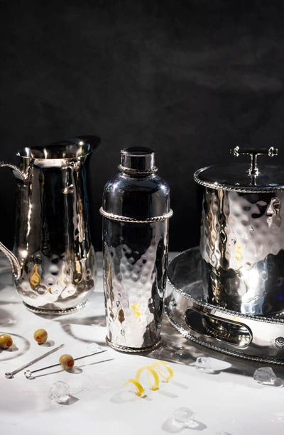 Juliska Graham Lidded Ice Bucket With Tongs In Silver