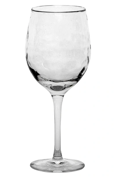 Juliska Puro Red Textured Wine Glass In Clear