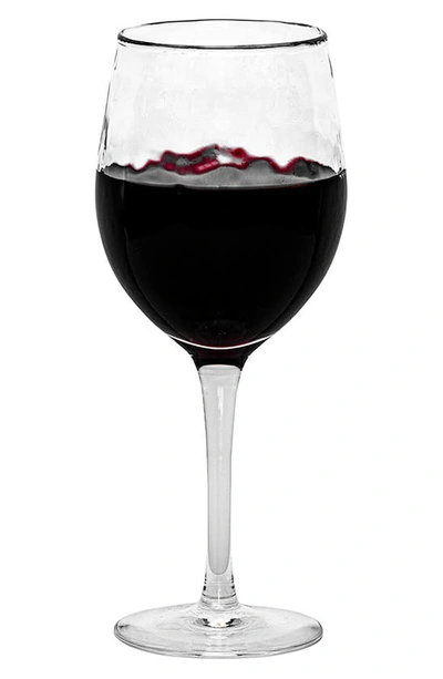 Juliska Puro Red Textured Wine Glass In Clear