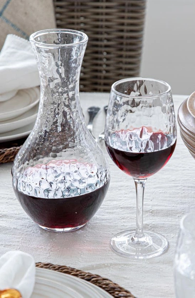 Juliska Puro Red Textured Wine Glass In Clear