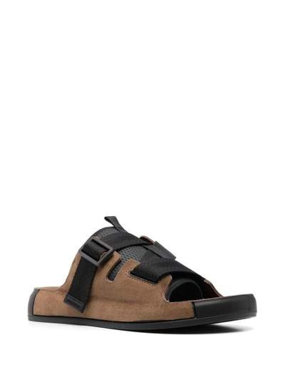 Shop Stone Island Sandals In Brown