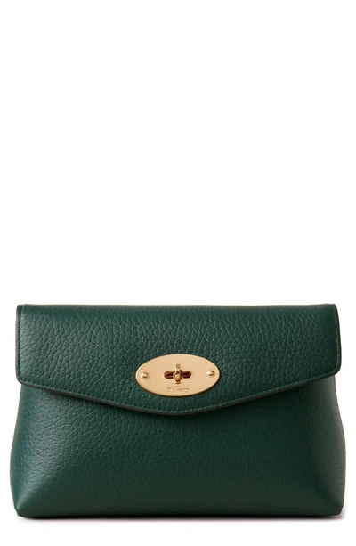 Shop Mulberry Darley Leather Cosmetics Pouch In  Green