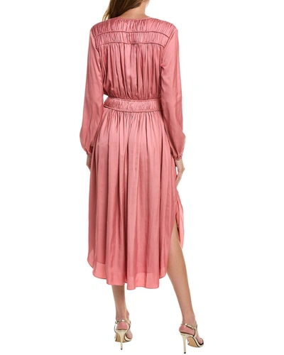 Shop Elie Tahari Shirred Maxi Dress In Pink